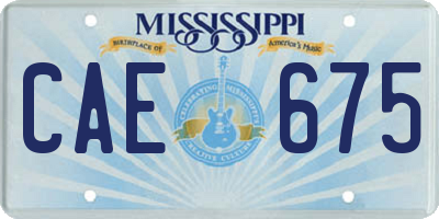 MS license plate CAE675