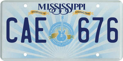 MS license plate CAE676