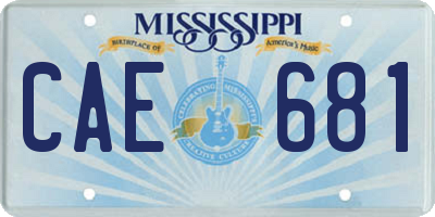 MS license plate CAE681