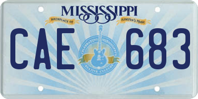 MS license plate CAE683