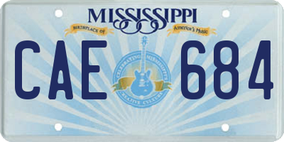 MS license plate CAE684