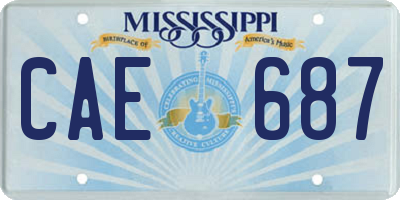 MS license plate CAE687