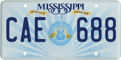 MS license plate CAE688