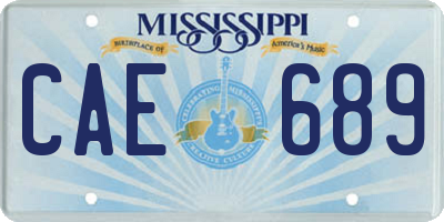 MS license plate CAE689