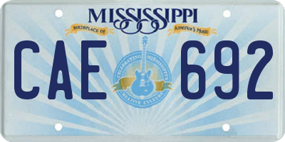 MS license plate CAE692
