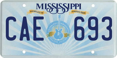 MS license plate CAE693
