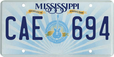 MS license plate CAE694