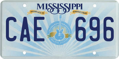 MS license plate CAE696