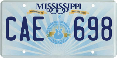 MS license plate CAE698