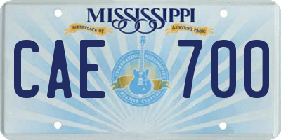 MS license plate CAE700