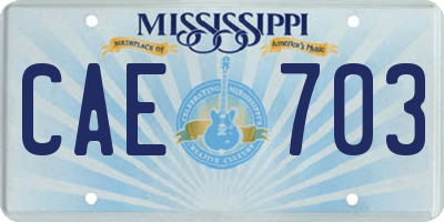 MS license plate CAE703