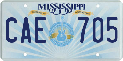 MS license plate CAE705
