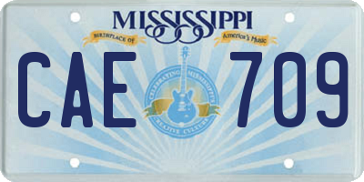 MS license plate CAE709