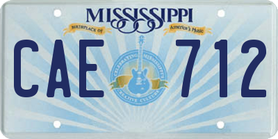 MS license plate CAE712