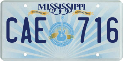 MS license plate CAE716