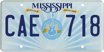 MS license plate CAE718