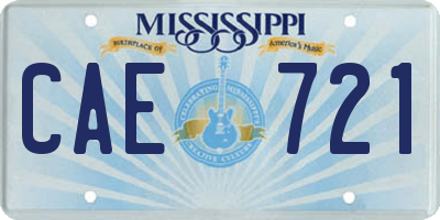 MS license plate CAE721