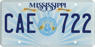 MS license plate CAE722
