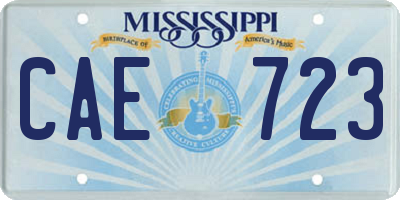 MS license plate CAE723