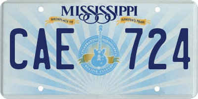 MS license plate CAE724
