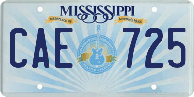 MS license plate CAE725