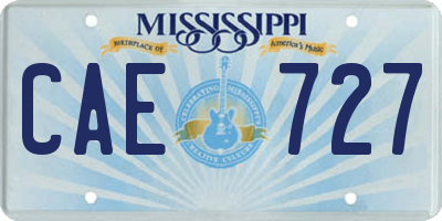 MS license plate CAE727