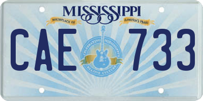 MS license plate CAE733