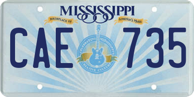 MS license plate CAE735