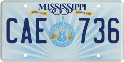 MS license plate CAE736