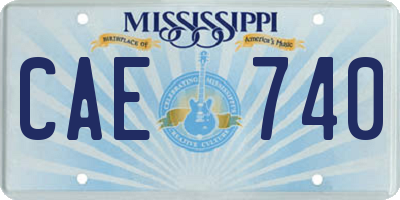 MS license plate CAE740
