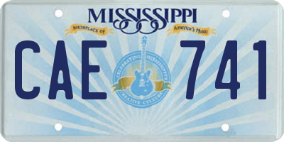 MS license plate CAE741