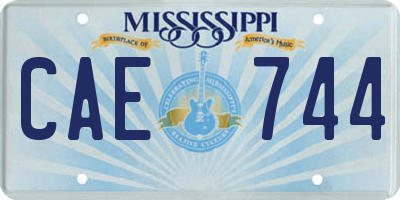 MS license plate CAE744