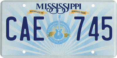 MS license plate CAE745