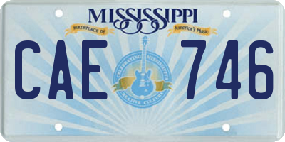 MS license plate CAE746
