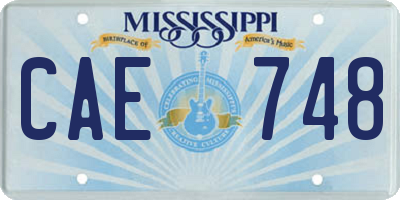 MS license plate CAE748