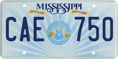 MS license plate CAE750