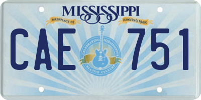 MS license plate CAE751