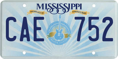 MS license plate CAE752