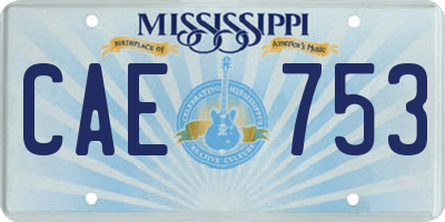 MS license plate CAE753