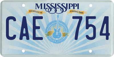 MS license plate CAE754