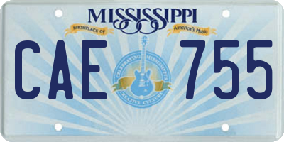 MS license plate CAE755