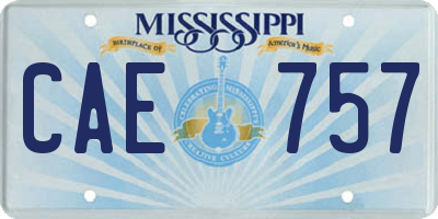 MS license plate CAE757