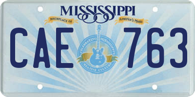 MS license plate CAE763