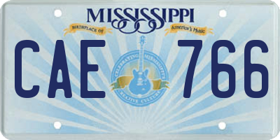 MS license plate CAE766
