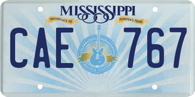 MS license plate CAE767