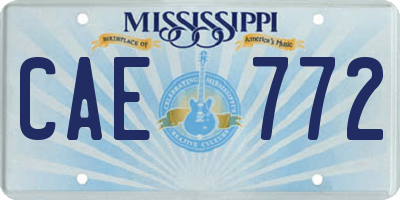 MS license plate CAE772