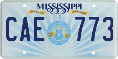 MS license plate CAE773