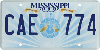 MS license plate CAE774