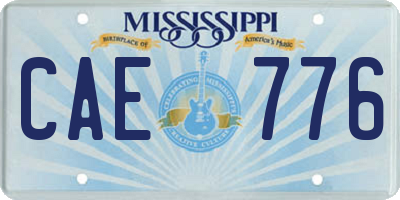 MS license plate CAE776