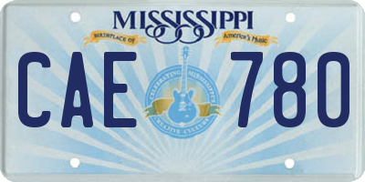 MS license plate CAE780